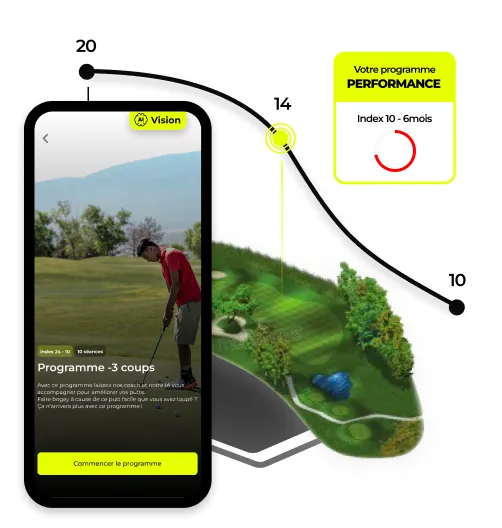 mockup application teech golf - coaching golf