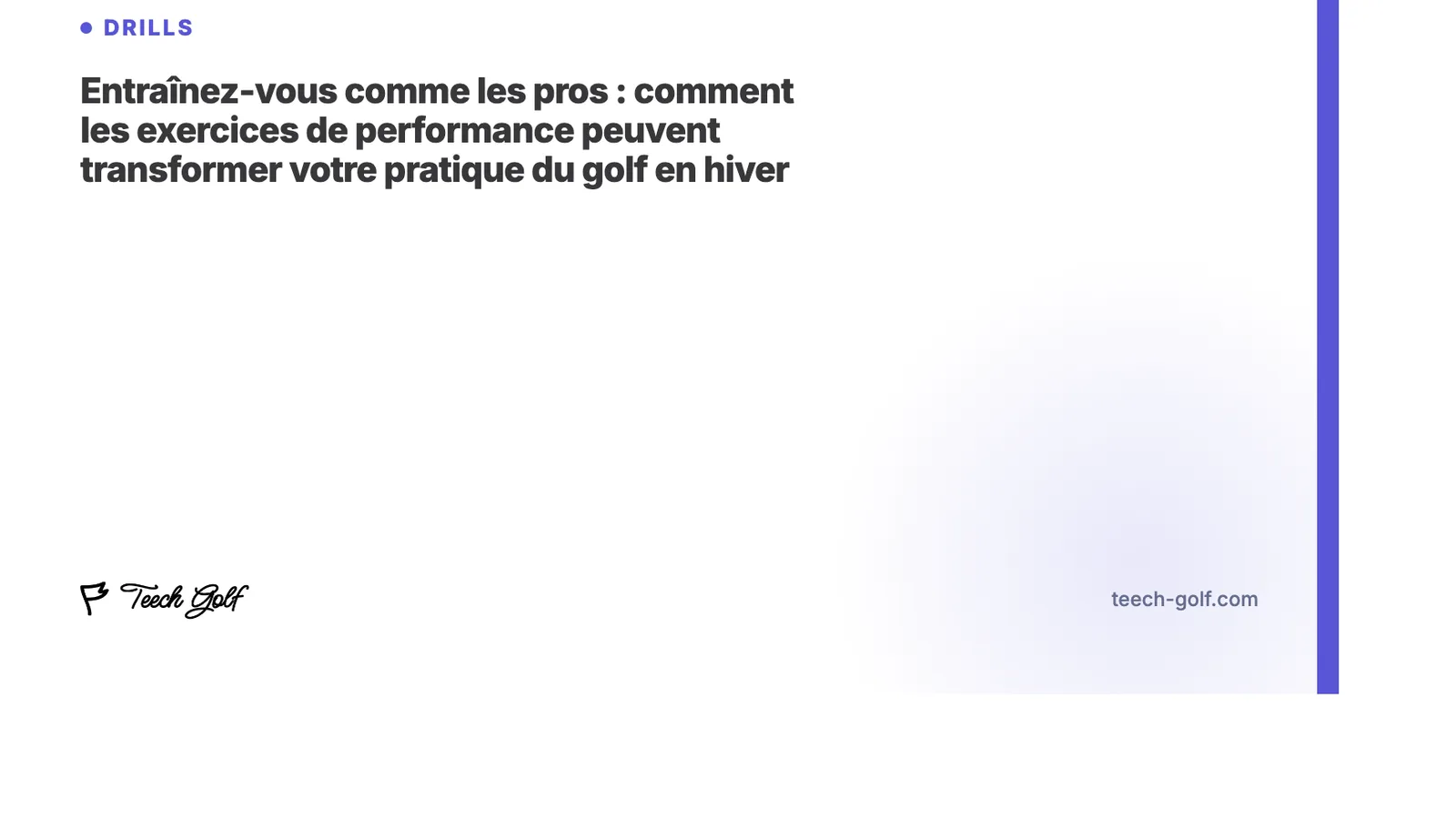 Entraînez-vous comme les pros : comment les exercices de performance peuvent transformer votre pratique du golf en hiver